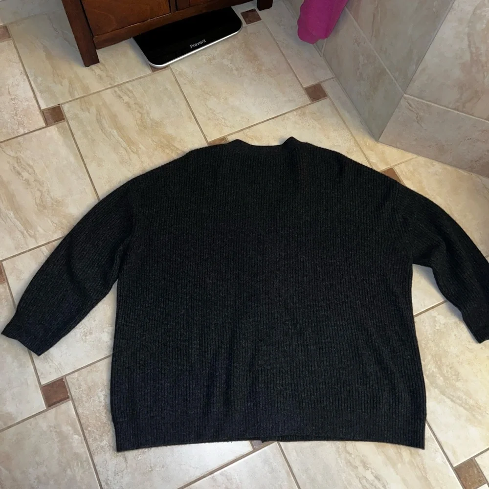 Jenni Kayne Cotton Cocoon Black Oversized Cardigan 2X - Picture 3 of 3